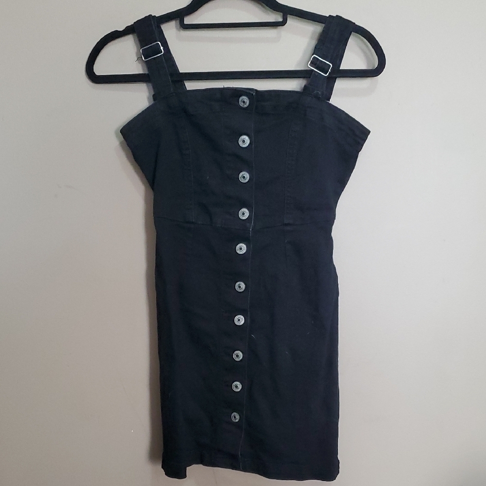 Bluenotes Elegant Black Button-Down Denim Dress Size Xs